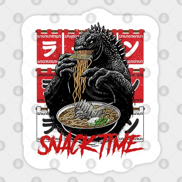 Godzilla Ramen Snacktime Sticker by EdSan Designs